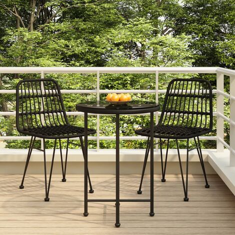 Sedie Da Giardino In Polyrattan Nero - VidaXL - Confezione Da 2 - Perfette Per Esterni