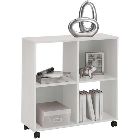 Scaffale Libreria per Bambini con 6 Scomparti 3 Ripiani Organizer Ferro 4  Ruote