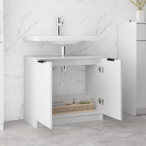 Mobile Moderno, Mobile da Bagno Bianco Lucido 64,5x33,5x59 cm Legno  Multistrato vidaXL 7865