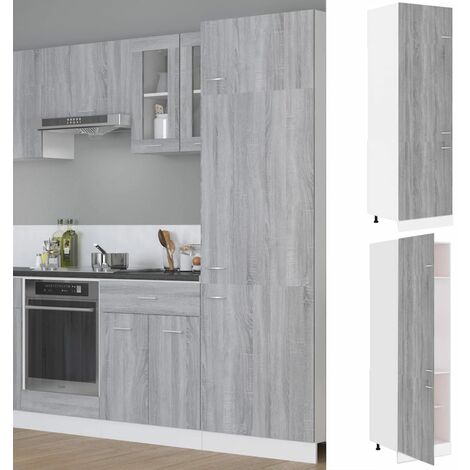 Armadio per Frigo Grigio Sonoma 60x57x207 cm Legno Multistrato vidaXL 7041