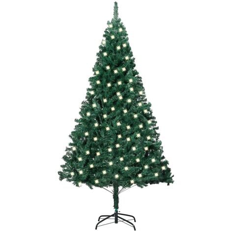Albero di Natale Preilluminato con Rami Spessi Verde 120 cm PVC vidaXL  568473