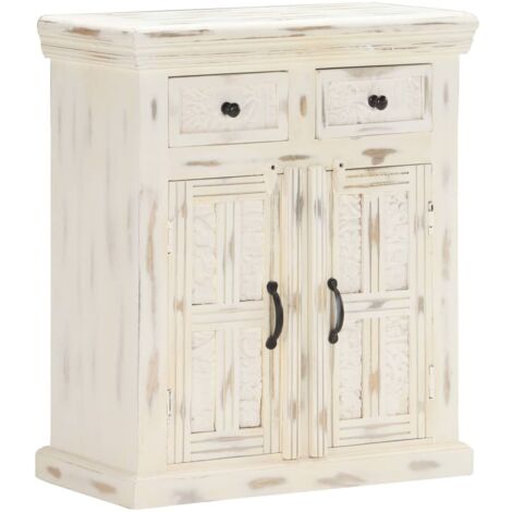 Credenza shabby chic in legno massiccio di mango 3 ante e 3 cassetti –