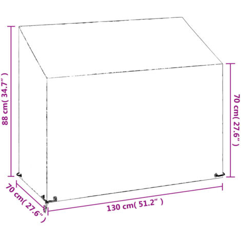 Copertura Per Panca Da Giardino 2 Posti SanGlory - Impermeabile E Anti UV, 134x66x63/89cm Nero