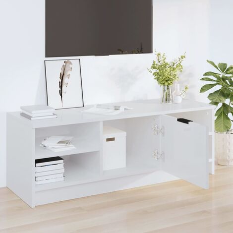 Maison Exclusive - Mobile Porta TV Bianco Lucido 120x40,5x35 cm