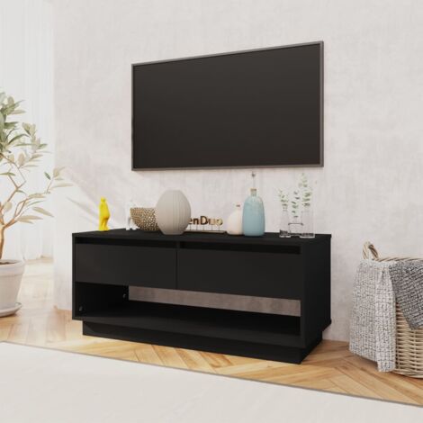 Mobile Porta TV Mobile da soggiorno Nero 102x41x44 cm in Truciolato ITD29335