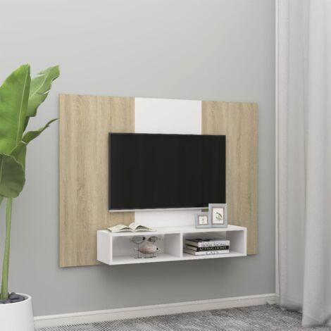 Mobile TV In Truciolato Rovere Sonoma - Dimensioni 100x30x30 Cm, 2 Ante, Design Elegante, Per Soggiorno