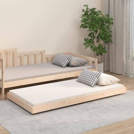 Letto Singolo Moderno Struttura Letto Giroletto 90x190 cm in Legno Massello  di Pino ITD52889