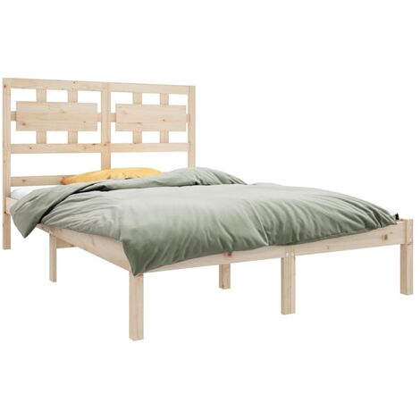 Letto Matrimoniale Moderno Struttura Letto Giroletto in Legno Massello  120x190 cm 4FT Small Double ITD62899