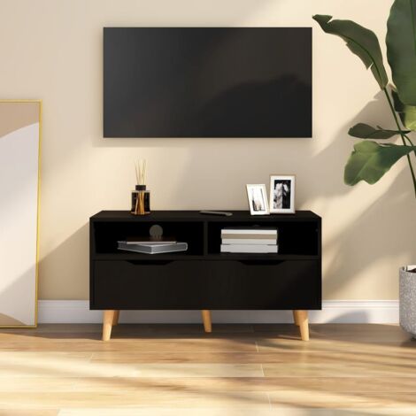 Mobile Porta TV Mobile da soggiorno Nero 90x40x48,5 cm in Truciolato ITD57179