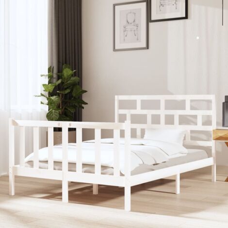 Letto matrimoniale Moderno Struttura Letto Giroletto Bianco in