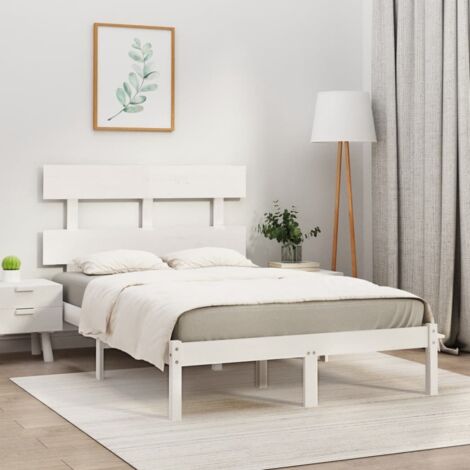 Letto matrimoniale Moderno Struttura Letto Giroletto Bianco in