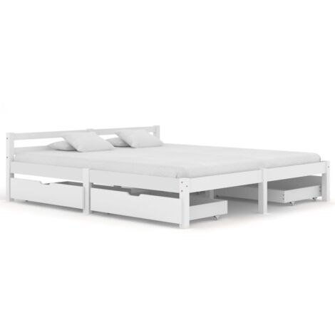 Giroletto Matrimoniale In Legno Con 4 Cassetti - Rovere Fumo, 180x200 Cm - Foto 10