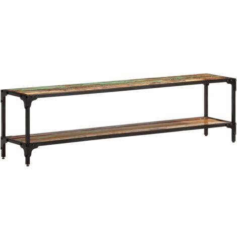 Mobile TV In Legno Di Recupero 110x30x40 Cm – Multicolore Fatto A Mano Con 3 Cassetti