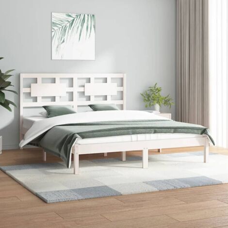 Letto matrimoniale Moderno Struttura Letto Giroletto Bianco in