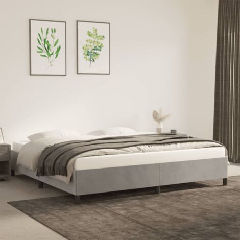 Letto Singolo Moderno Struttura Letto Giroletto Grigio Chiaro