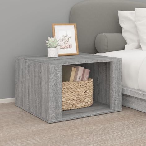 Tavolino Da Salotto Tidyard, Sonoma Grigio, 55,5x55x45 Cm, In Legno Ingegnerizzato, Con Ripiano Portaoggetti