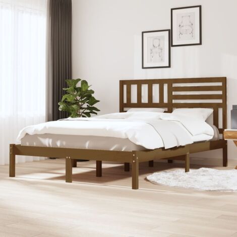 Letto Matrimoniale Moderno Struttura Letto Giroletto Marrone Miele