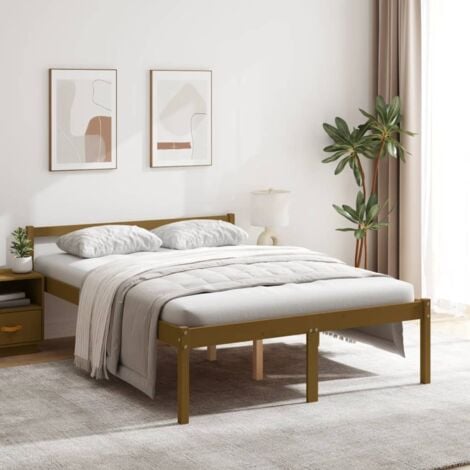 Letto legno massello miele naturale con cassetti 140x 200