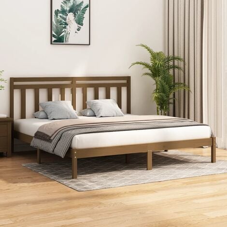 Letto Matrimoniale Moderno Struttura Letto Giroletto Marrone Miele