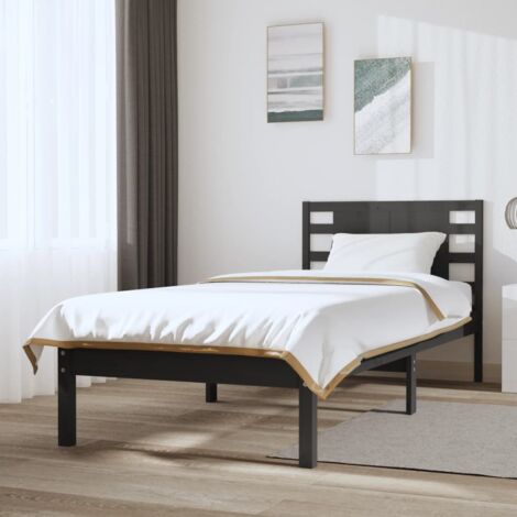 Letto Singolo Moderno Struttura Letto Giroletto Grigio Chiaro