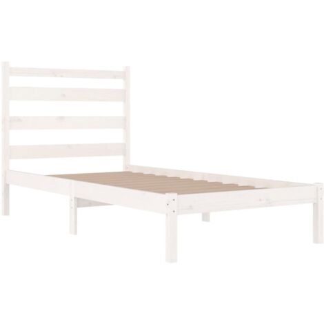 Letto Singolo Moderno Struttura Letto Giroletto Bianco con Cassetti Legno  Massello di Pino 90x200cm - Shopping.com