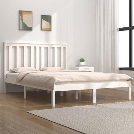 Letto matrimoniale Moderno Struttura Letto Giroletto Bianco in