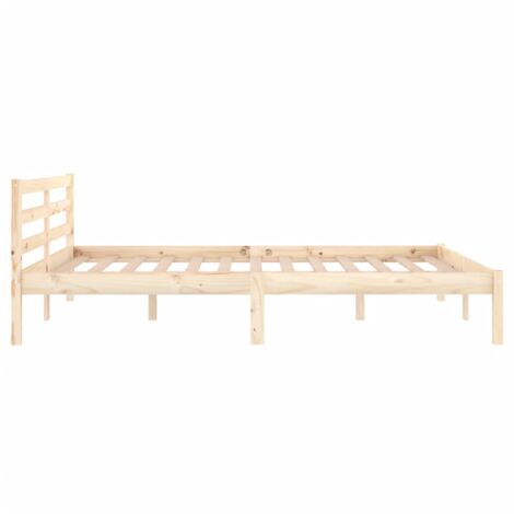 Letto Matrimoniale Moderno Telaio Letto in Legno Massello di Pino 140x200  cm ITD38659