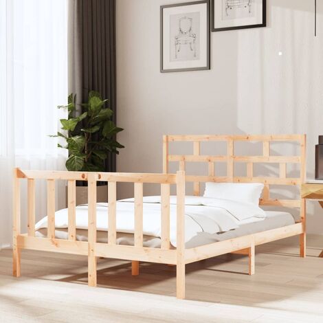 Giroletto, Struttura Letto, Letto per adulti, Letto Matrimoniale Bianco  120x190 cm 4FT Small Double in Legno