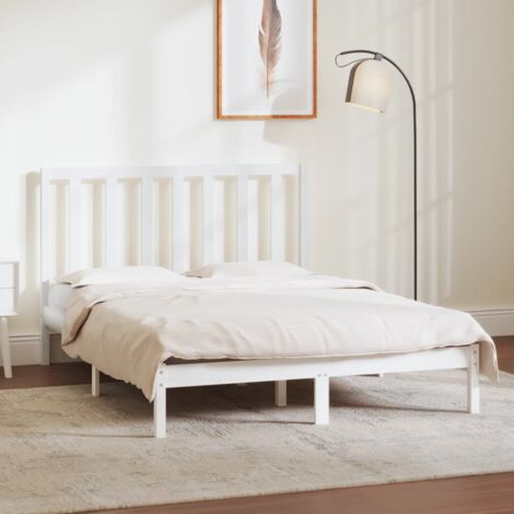 Letto matrimoniale Moderno Struttura Letto Giroletto Bianco in