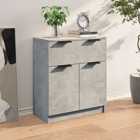 Credenza Madia Moderna Buffet da cucina Grigio Cemento 60x30x70 cm in Legno  Multistrato ITD53646