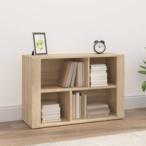 Gecheer Testiera Letto Matrimoniale Con Contenitore, Multistrato Rovere Sonoma - 220x18,5x104,5 Cm, Scomparti Integrati - 5