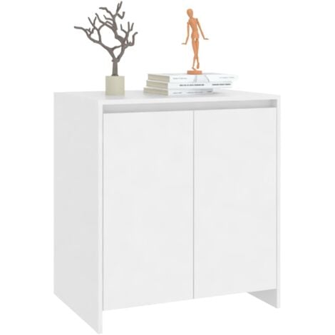 Chusui Credenza Cucina Credenza Soggiorno Credenza Credenza Alta Credenza  Soggiorno Moderno Credenza Bianca 75x35x70 cm in Acciaio e Vetro Temperato