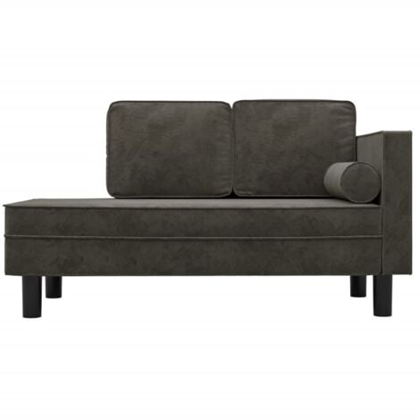 Divano Letto  Clic Clac Sofa da soggiorno  con Cuscini e Capezzale Grigio Scuro in Velluto ITD73191