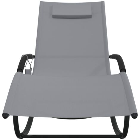 Sdraio A Dondolo Prendisole Con Cuscino - Grigio Scuro Per Giardino E Balcone - Foto 2