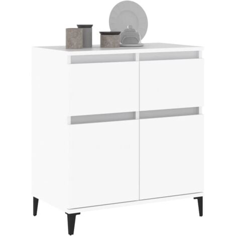 Credenza Madia Moderna Buffet da cucina Bianca 60x35x70 cm in Legno  Multistrato ITD89422