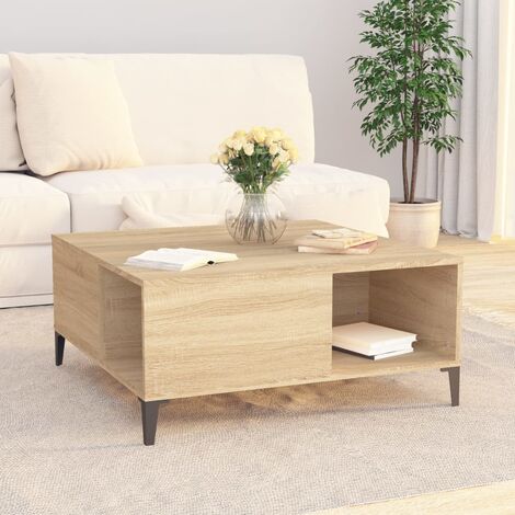 Tavolino Basso Tavolino da Salotto Tavolino da divano Rovere Sonoma 80x80x36 ,5 cm Legno Multistrato ITD19002