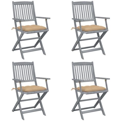 Hespéride - Set di 4 sedie da giardino pieghevoli modula in lino e