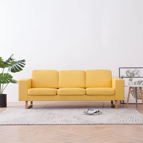 Divano a 3 Posti Divano fisso Sofa da soggiorno in Tessuto Giallo ITD65458