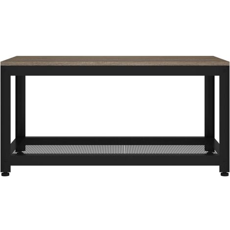 Tavolino Basso Tavolino da Salotto Tavolino da divano Grigio e Nero  90x45x45 cm in MDF e