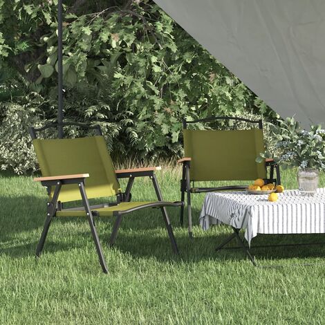 Set di 2 Sedie da Campeggio Sedie da giardino Poltrona Verdi 54x43x59 cm  Tessuto Oxford ITD18689