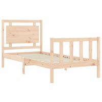 Letto adulto，Giroletto con Testiera，Letto singolo，Letto con testiera 90x190  cm in Legno Massello DGVS2915306