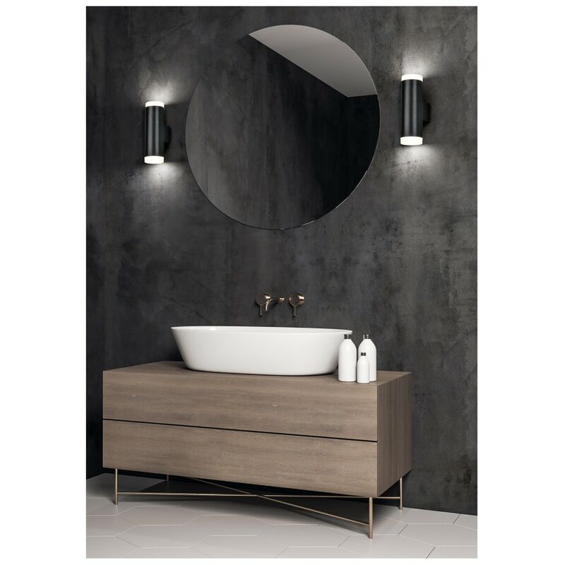 Applique Bagno Doppio Led Sopra e Sotto Ray Nero IP44 Trio Lighting