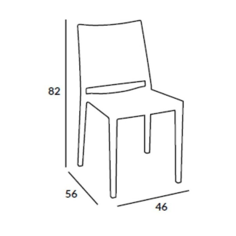 Sedia salotto in polipropilene Tortora MOSK 46x56x h82 cm