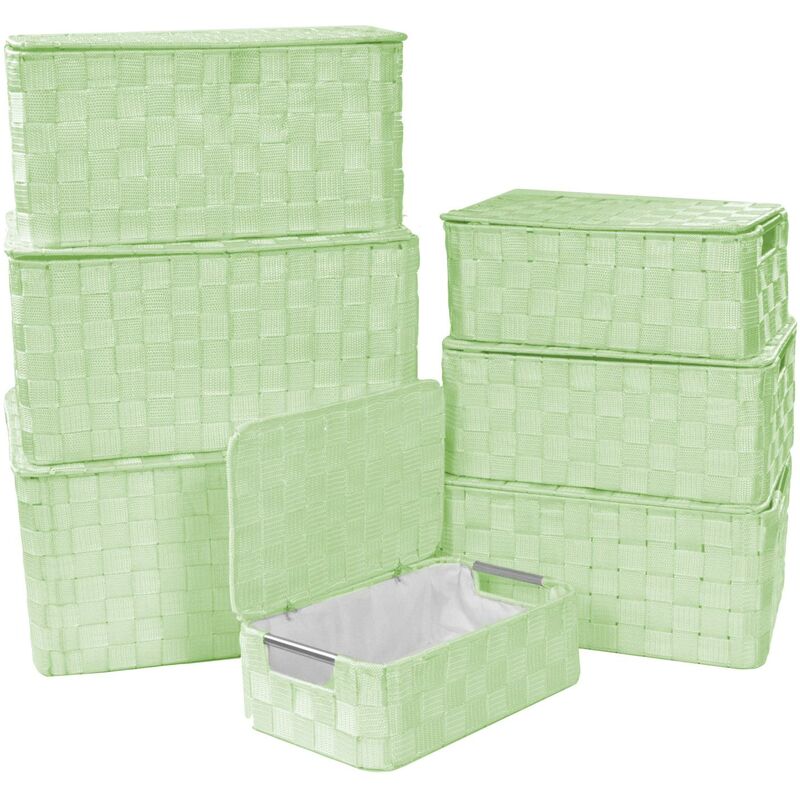 Scatola poliestere 1-7 verde chiaro rettangolare cm40x30h21,5