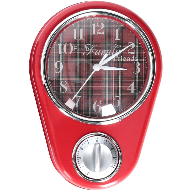 Braun BC 06 R Orologio da Parete al Quarzo Analogico Rosso