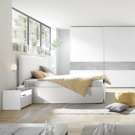 Camera da letto completa everest colore bianco opaco c-inserto argilla