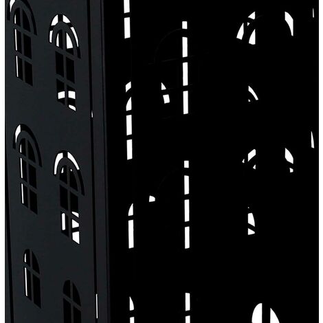 Portaombrelli metallo palazzo nero quadro cm 15,5x15,5h49