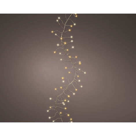 Catena di luci con timer per interni ed esterni, da 20, 40 e 100 luci, luce bianca calda