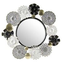 Specchio arredo in metallo floreale cm 76 x 74 x 6.4
