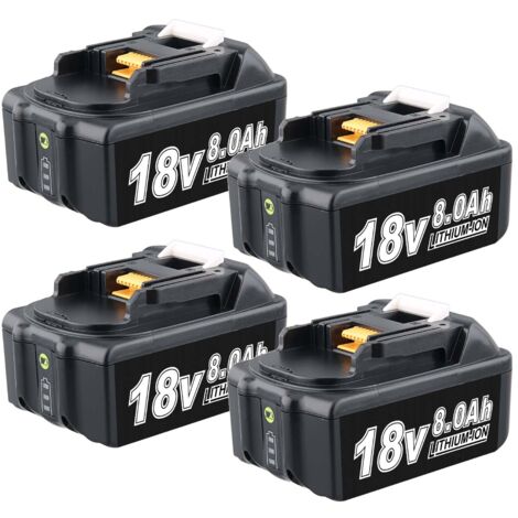 4 Stück für Makita 18 V 8.0 Ah LXT Ersatz-Li-Ionen-Akku BL1860B BL1850 BL1860 BL1850B BL1840B BL1840 BL1830B 194205-3 194309-1 144949499699 (1/5)